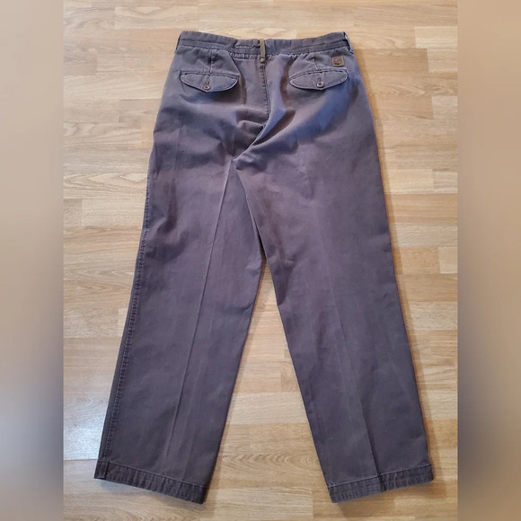 TIMBERLAND Chino FLAT FRONT Cotton Canvas PANTS Mens‎ 34×32 Brown - Picture 4 of 12